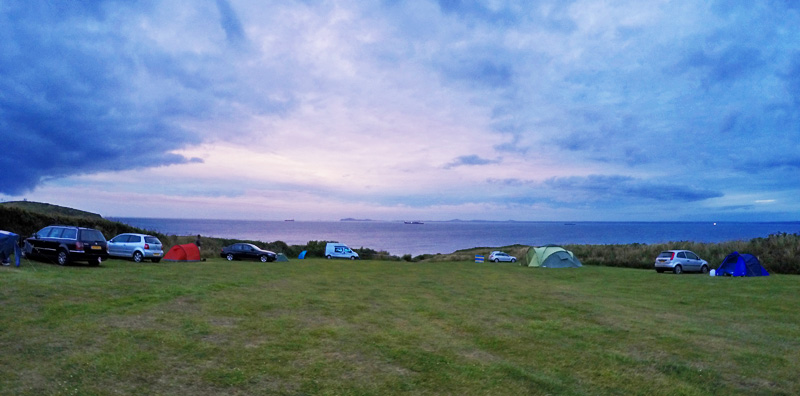 West Hook Farm campsite at dusk