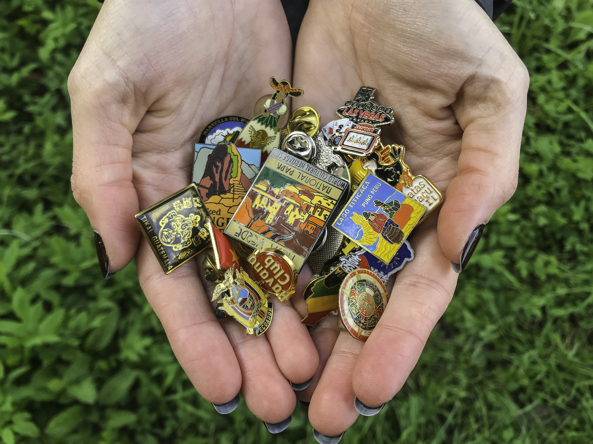 Handful of pin badges