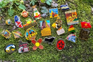 Travel pin badge collection