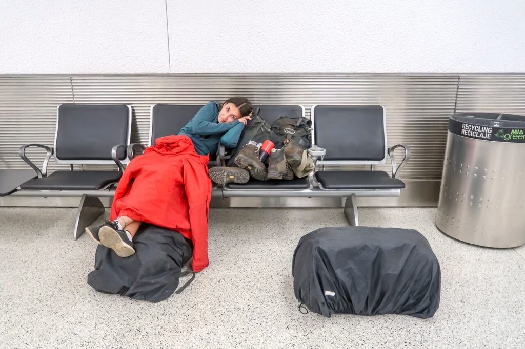 Sleeping at Miami Airport
